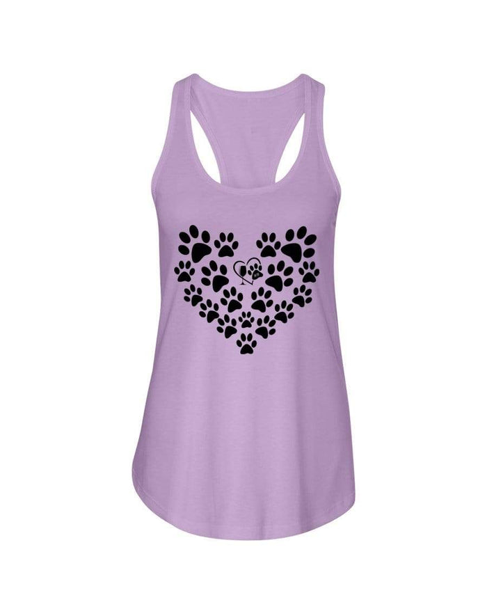 Shirts Lilac / XS Winey Bitches Co Heart Paws (Black) Ladies Racerback Tank WineyBitchesCo