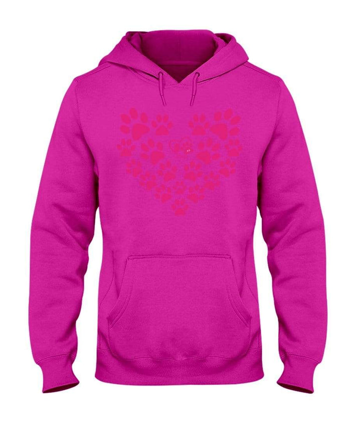 Sweatshirts Cyber Pink / S Winey Bitches Co Heart Paws (Pink) 50/50 Hoodie-Pink Lttrs WineyBitchesCo