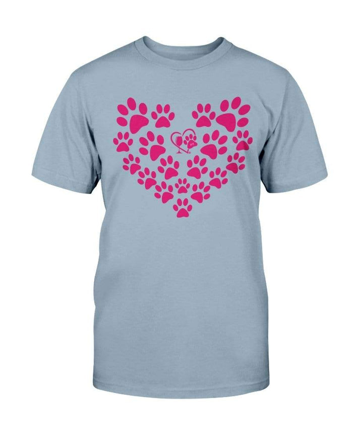 Shirts Stone Blue / S Winey Bitches Co Heart Paws (Pink) Ultra Cotton T-Shirt WineyBitchesCo