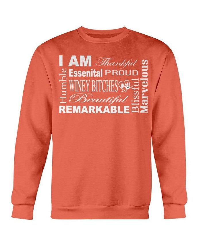 Sweatshirts Orange / S Winey Bitches Co "I Am Essential" White Letters-Sweatshirt - Crew WineyBitchesCo
