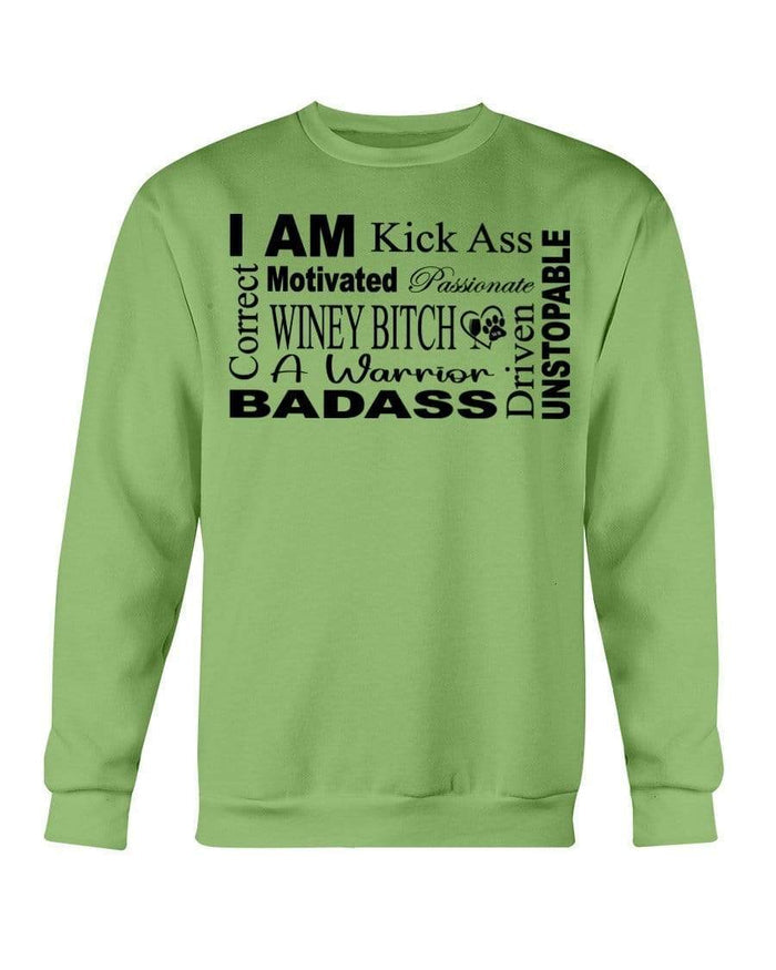 Sweatshirts Kiwi / S Winey Bitches Co "I Am Motivated" Black Lettering- Sweatshirt - Crew WineyBitchesCo