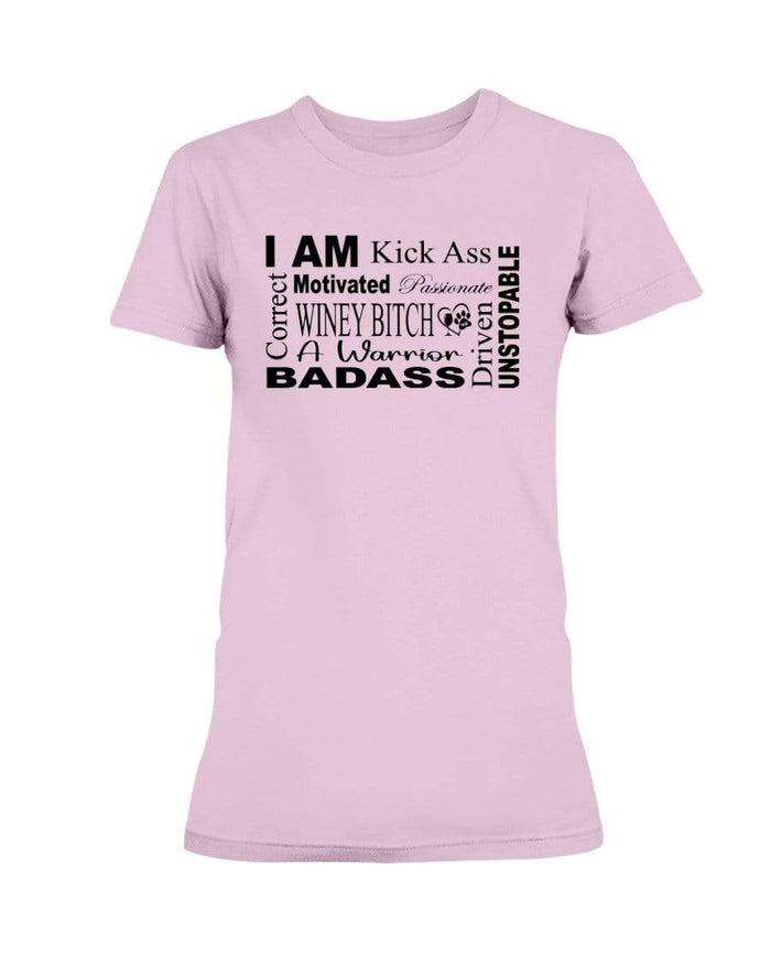 Shirts Light Pink / XS Winey Bitches Co "I Am Motivated" Black Lettering- Ultra Ladies T-Shirt WineyBitchesCo