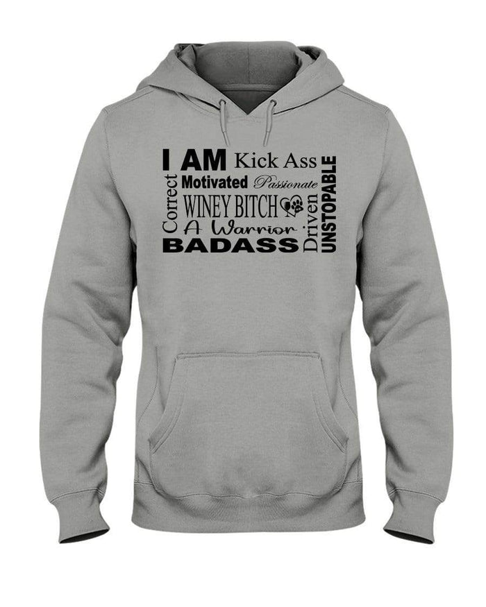 Sweatshirts Oxford / S Winey Bitches Co "I Am Motivated" Black Lettering-50/50 Hoodie WineyBitchesCo