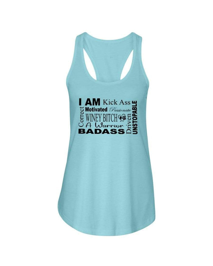 Shirts Cancun / XS Winey Bitches Co "I Am Motivated" Black Lettering-Ladies Racerback Tank WineyBitchesCo