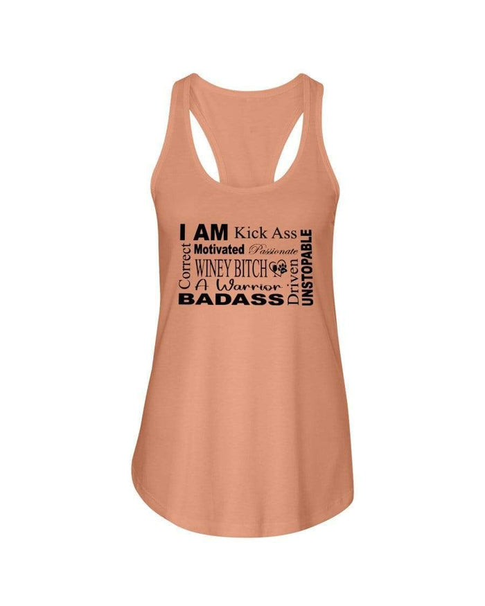 Shirts Light Orange / XS Winey Bitches Co "I Am Motivated" Black Lettering-Ladies Racerback Tank WineyBitchesCo