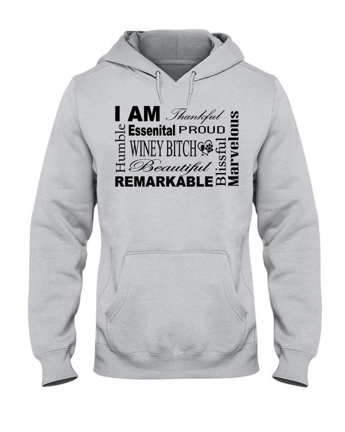 Sweatshirts Ash / S Winey Bitches Co "I Am Proud" Black Lettering- 50/50 Hoodie WineyBitchesCo