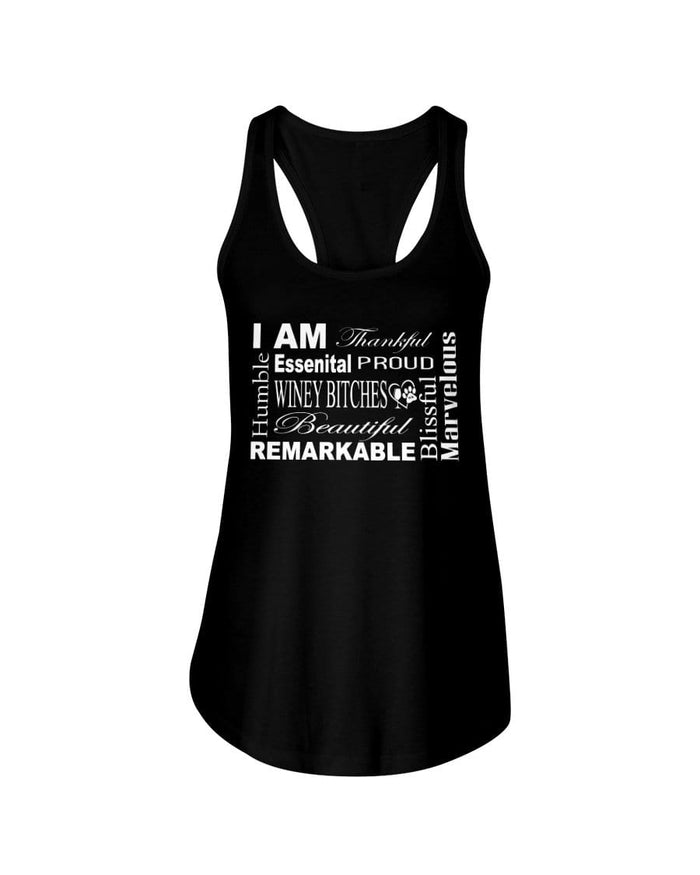 Shirts Black / XS Winey Bitches Co "I Am Proud" White Lettering- Ladies Racerback Tank WineyBitchesCo