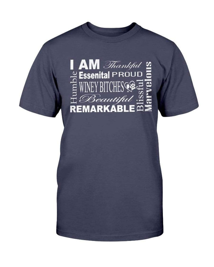 Shirts Navy / S Winey Bitches Co "I Am Proud" White Lettering- Ultra Cotton T-Shirt WineyBitchesCo