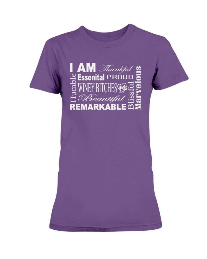 Shirts Purple / XS Winey Bitches Co "I Am Proud" White Lettering- Ultra Ladies T-Shirt WineyBitchesCo
