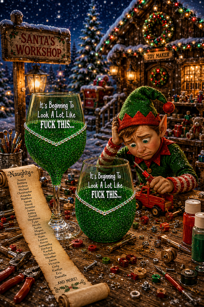 Winey Bitches Co "It's Beggining to Look Alot Like Fu** This " Christmas Holiday Drinkware-Choose your color