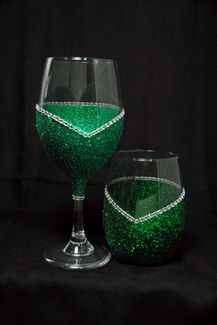 Barware Green / Stem Copy of Winey Bitches Co ""Nice With A Hint Of Naughty" Holiday Drinkware-Choose your color WineyBitchesCo