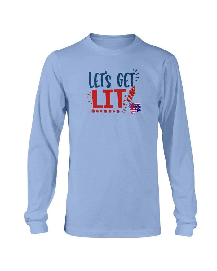 Shirts Carolina Blue / S Winey Bitches Co "Let Get Lit" Long Sleeve T-Shirt WineyBitchesCo