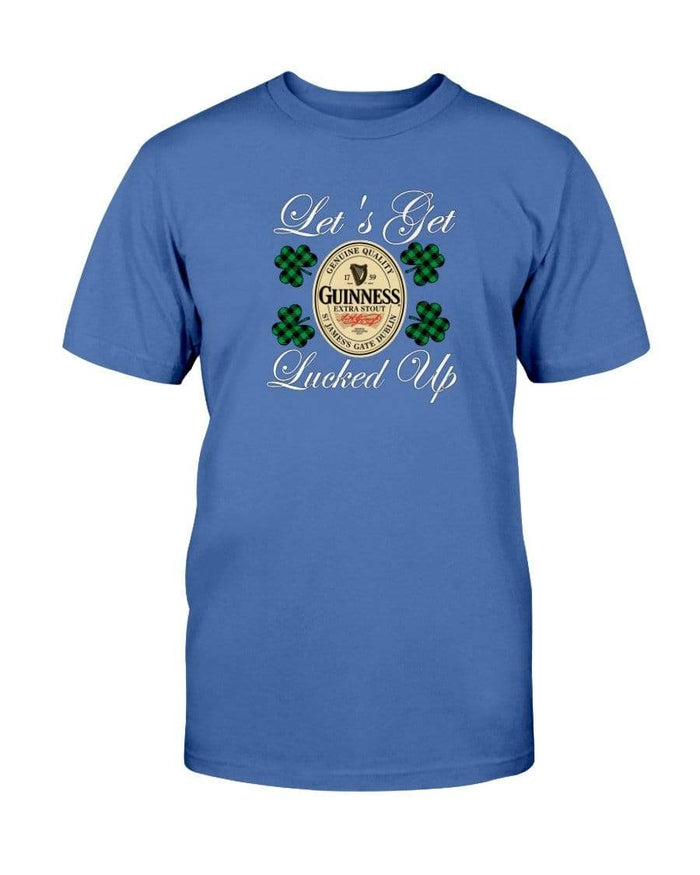 Shirts Royal Blue / S Winey Bitches Co "Let's Get Lucked Up" Guinness Wht Lettering Ultra Cotton T-Shirt WineyBitchesCo