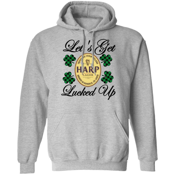 Sweatshirts Sport Grey / S Winey Bitches Co "Let's Get Lucked Up" Harp Pullover Hoodie 8 oz. WineyBitchesCo
