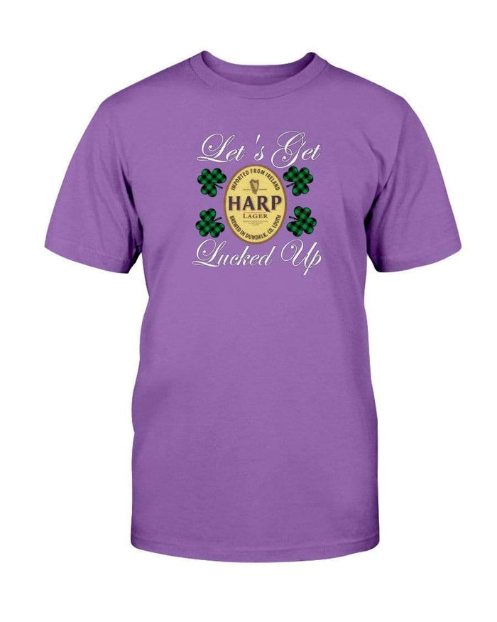 Shirts Purple / S Winey Bitches Co "Let's Get Lucked Up" Harp Wht Lettering Ultra Cotton T-Shirt WineyBitchesCo