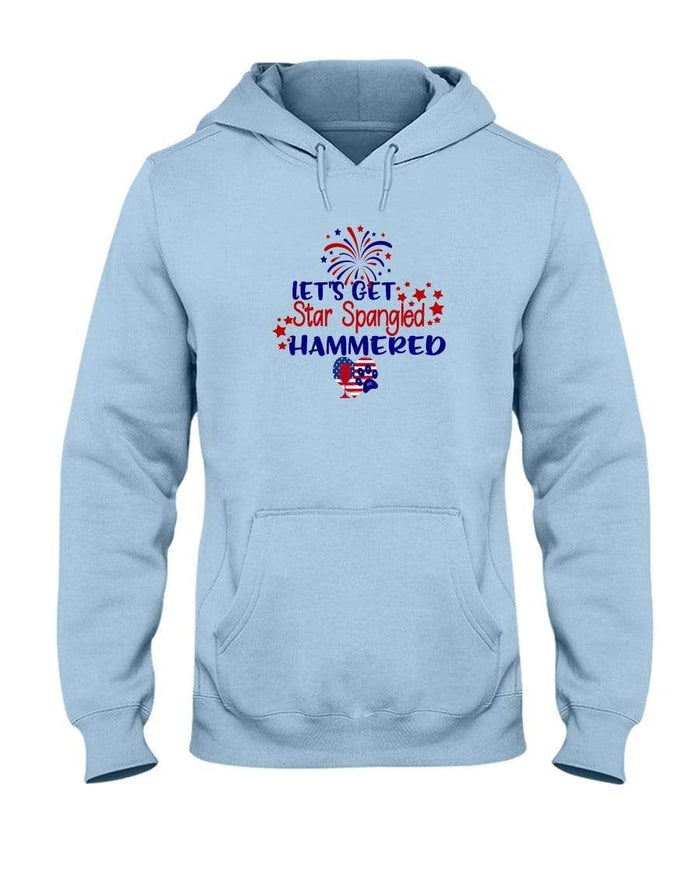 Sweatshirts Light Blue / S Winey Bitches Co "Let's Get Star Spangled Hammered" 50/50 Hoodie WineyBitchesCo