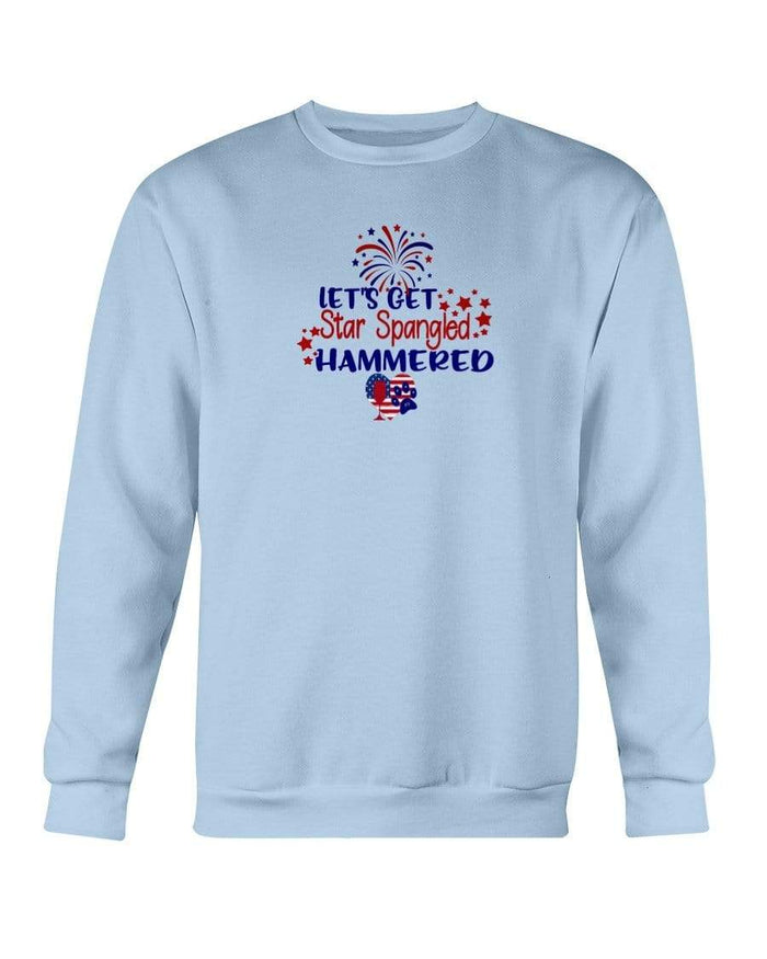 Sweatshirts Light Blue / S Winey Bitches Co "Let's Get Star Spangled Hammered" Sweatshirt - Crew WineyBitchesCo