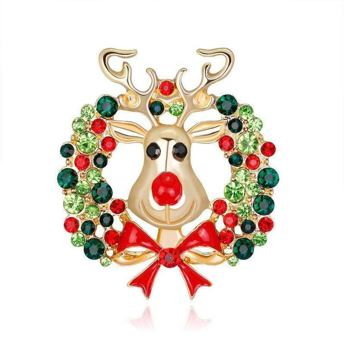 Drinkware Winey Bitches Co Reindeer Wreath Tipsy Sip! "Magnetic Bling for your Wine Glass" WineyBitchesCo