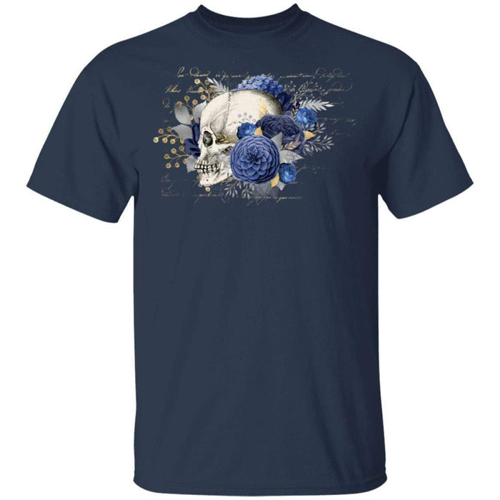 T-Shirts Navy / S Winey Bitches Co Skull Design #5 5.3 oz. T-Shirt WineyBitchesCo