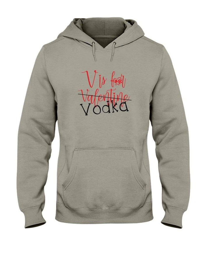 Sweatshirts Khaki / S Winey Bitches Co "V is for Vodka" 50/50 Unisex Hoodie WineyBitchesCo