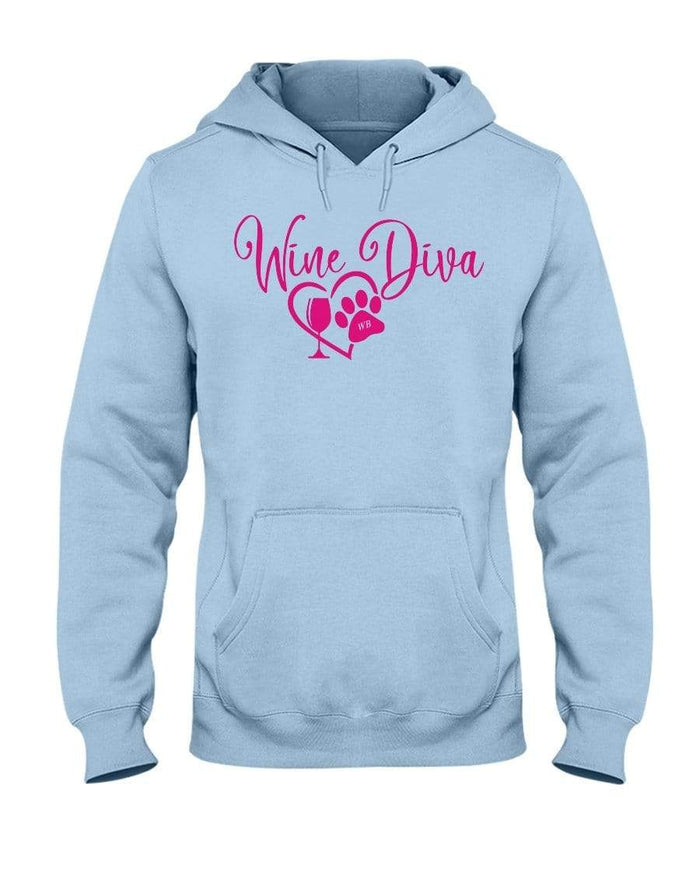 Sweatshirts Light Blue / S Winey Bitches Co "Wine Diva 2" 50/50 Hoodie WineyBitchesCo