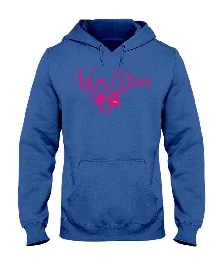 Sweatshirts Royal Blue / S Winey Bitches Co "Wine Diva 2" 50/50 Hoodie WineyBitchesCo