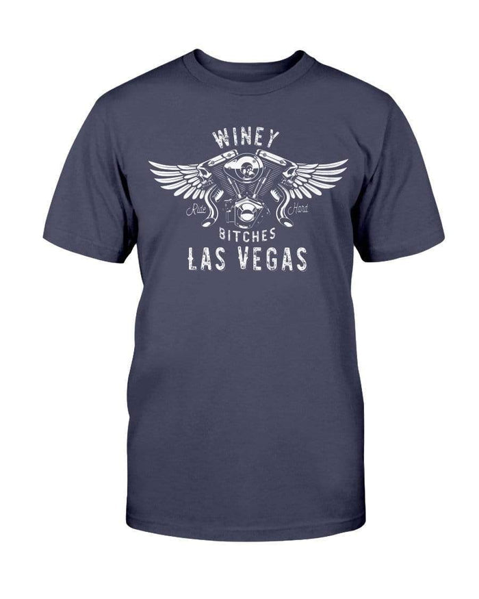 Shirts Navy / S Winey Bitches "Ride Hard Las Vegas" Ultra Cotton T-Shirt-Wht Lettering WineyBitchesCo