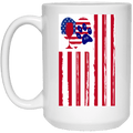 Drinkware White / One Size WineyBitches.Co American Flag Wine Paw Heart (vert) 15 oz. White Mug WineyBitchesCo