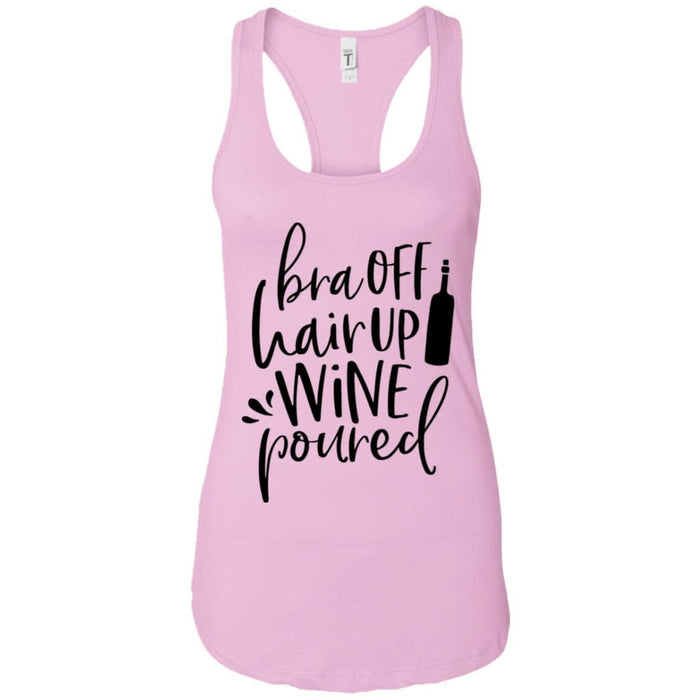 Tank Top Lilac / X-Small WineyBitches.Co Bra Off Hair Up Wine Poured Ladies Ideal Racerback Tank (Blk Lettering) WineyBitchesCo