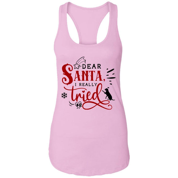 T-Shirts Lilac / X-Small WineyBitches.Co "Dear Santa I Really Tried" Ladies Ideal Racerback Tank WineyBitchesCo