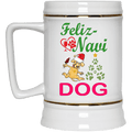 Drinkware White / One Size WineyBitches.co Feliz Navi Dog Beer Stein 22oz. WineyBitchesCo