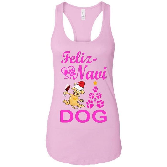 Tank Top Lilac / X-Small WineyBitches.co Feliz Navi Dog Next Level Ladies Ideal Racerback Tank-pink WineyBitchesCo