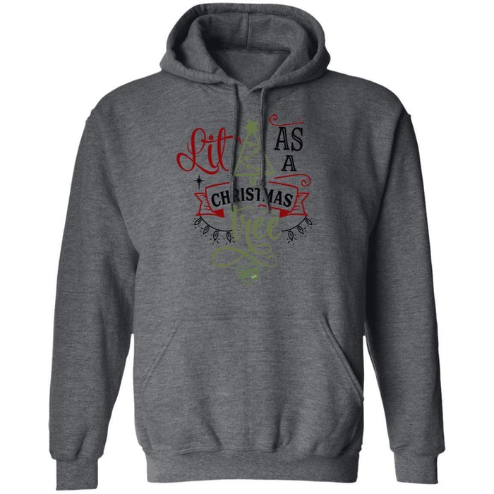 Sweatshirts Dark Heather / S WineyBitches.Co "Lit As A Christmas Tree" Pullover Hoodie 8 oz. WineyBitchesCo