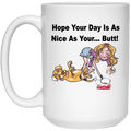 Drinkware White / One Size WineyBitches.co "Nice Butt" 15 oz. White Mug-Black Lettering WineyBitchesCo
