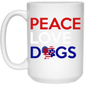Drinkware White / One Size WineyBitches.Co Peace Love Dogs 15 oz. White Mug WineyBitchesCo