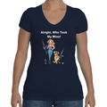 Ladies Soft V-Neck Small / Midnight Navy WineyBitches.co Who Took My Wine V Neck Tee WineyBitchesCo