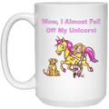 Drinkware White / One Size WineyBitches,co "Wow I Almost Fell Off My Unicorn" 15 oz. White Mug-Pink Lettering WineyBitchesCo