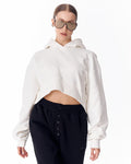 Women's Oversized Crop Hoodie White