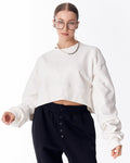 Women's Oversized Crop Sweatshirt White