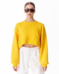 Women's Oversized Crop Sweatshirt Yellow