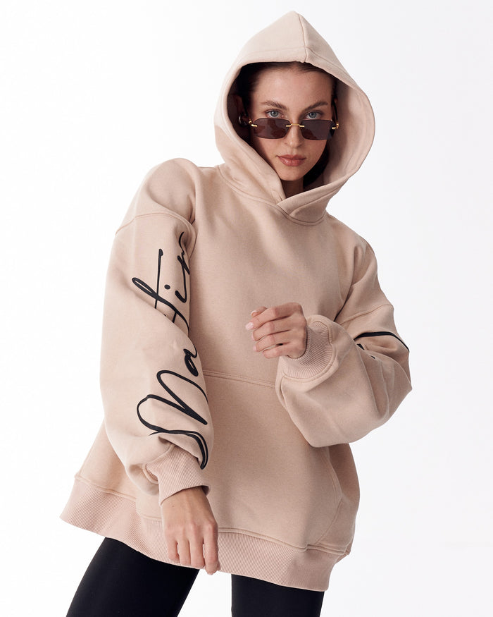 Women's Oversized Hoodie Martin Valen Beige