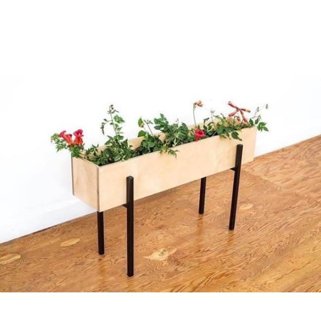 Wood Box Planter - Planters_Standing