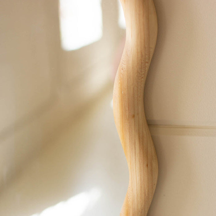 Wooden Squiggle Framed Mirror
