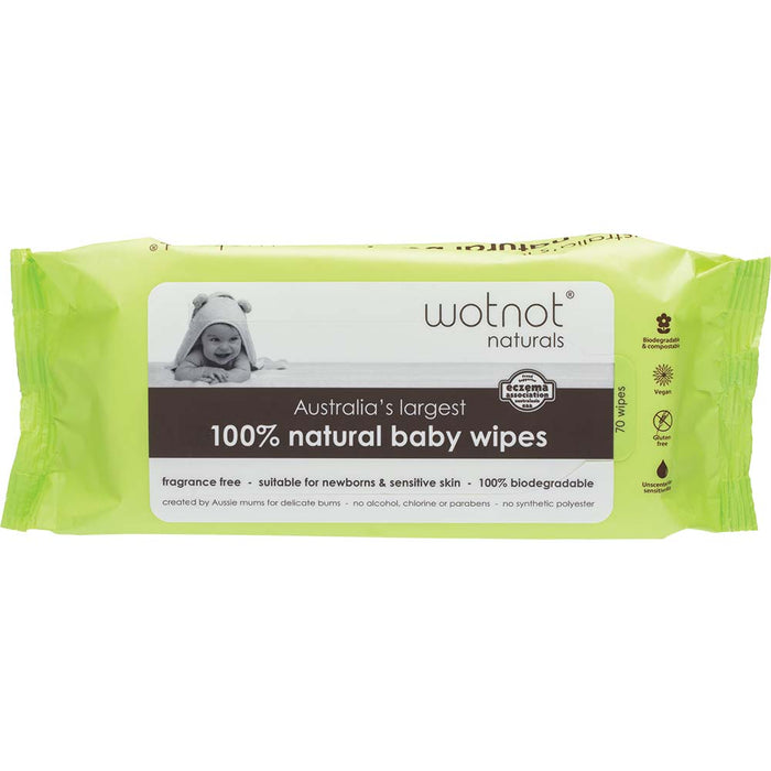 Wotnot Natural Baby Wipes 70 Pack - L'Organic
